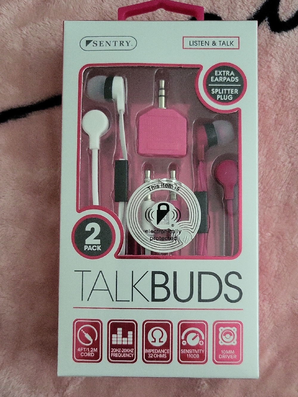 Entry TalkBuds Pink Earbud Headphones - 2 Pack